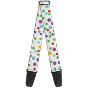 Guitar Strap - Dots Grid White Gray Multi Color Guitar Straps Buckle-Down   