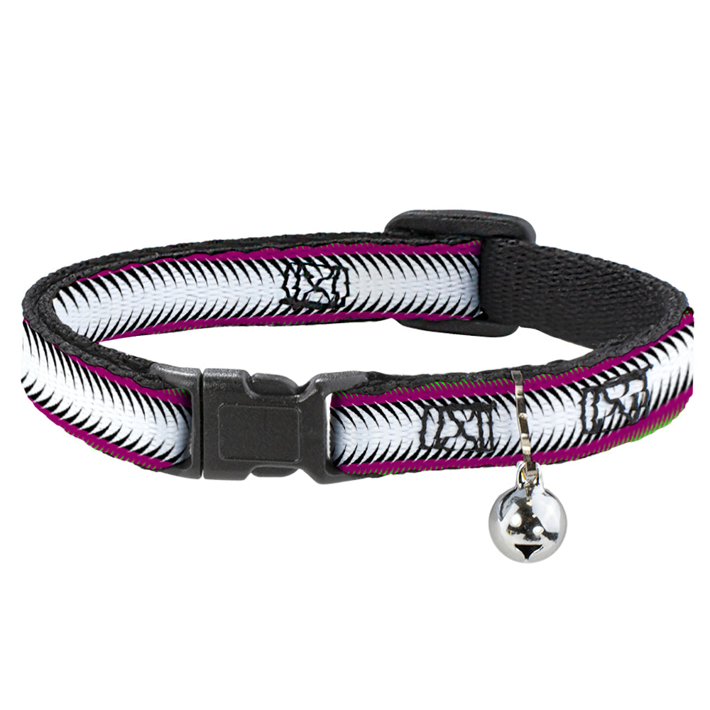 Cat Collar Breakaway - Fish Tail Fuchsia Black White Breakaway Cat Collars Buckle-Down   