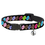 Cat Collar Breakaway - Sprinkle Donuts Black Multi Color Breakaway Cat Collars Buckle-Down   