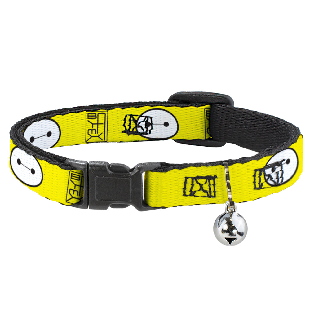 Cat Collar Breakaway - BAYMAX Hanko Face Yellow Black White Breakaway Cat Collars Disney   