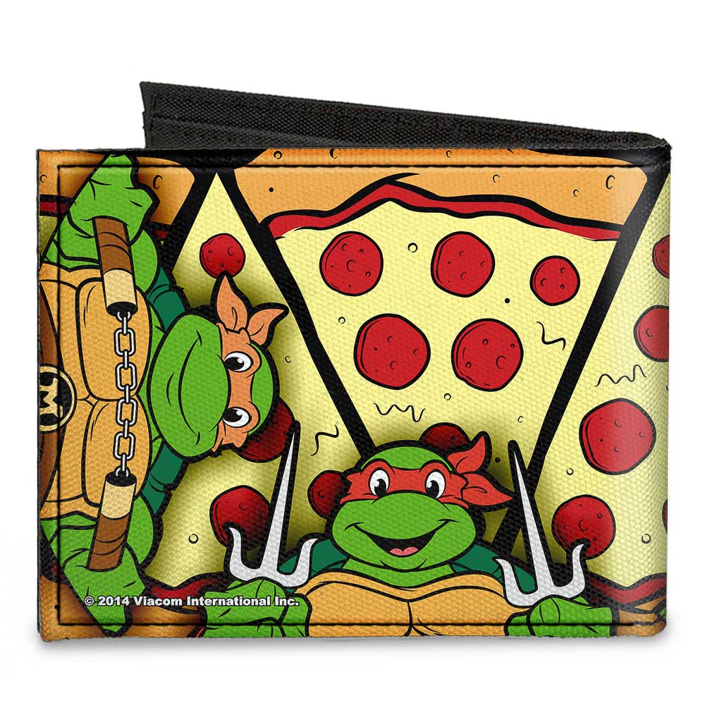 Canvas Bi-Fold Wallet - TMNT Turtle Battle Poses Pizza Canvas Bi-Fold Wallets Nickelodeon   