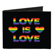 Canvas Bi-Fold Wallet - LOVE IS LOVE Heart Black Rainbow Canvas Bi-Fold Wallets Buckle-Down   