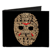 Canvas Bi-Fold Wallet - Jason Mask Quotes Collage + FRIDAY THE 13TH Logo Black Ivory Reds Canvas Bi-Fold Wallets Friday the 13th Default Title