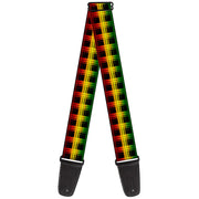 Guitar Strap - Plaid Black Rasta Guitar Straps Buckle-Down   