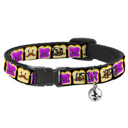 Cat Collar Breakaway - Peanut Butter w Mustache & Jelly Breakaway Cat Collars Buckle-Down   
