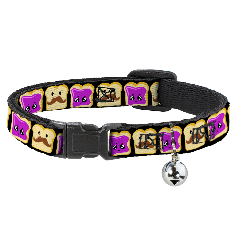 Cat Collar Breakaway - Peanut Butter w Mustache & Jelly Breakaway Cat Collars Buckle-Down   
