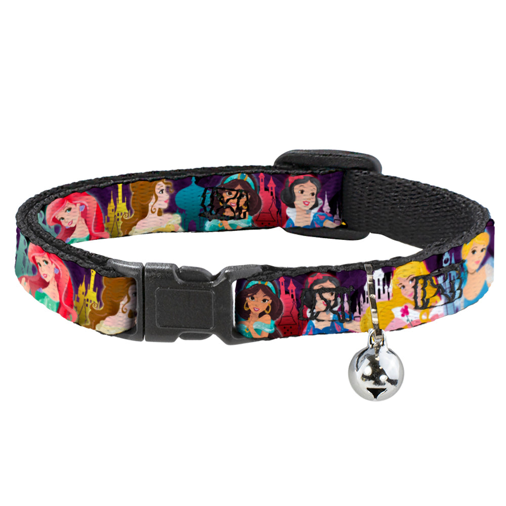 Cat Collar Breakaway - Disney Princess Poses Castle Silhouettes Purples Multi Color Breakaway Cat Collars Disney   