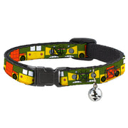 Cat Collar Breakaway with Bell - Classic TMNT Ninja Turtles Party Van All Sides Green Yellow Orange Breakaway Cat Collars Teenage Mutant Ninja Turtles