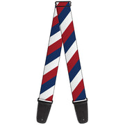 Guitar Strap - Diagonal Stripe Red White Navy Guitar Straps Buckle-Down   