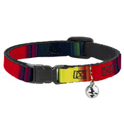 Cat Collar Breakaway - Zarape4 Vertical Rasta Breakaway Cat Collars Buckle-Down   