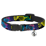 Cat Collar Breakaway - Eighties Shades Black Neon Breakaway Cat Collars Buckle-Down   