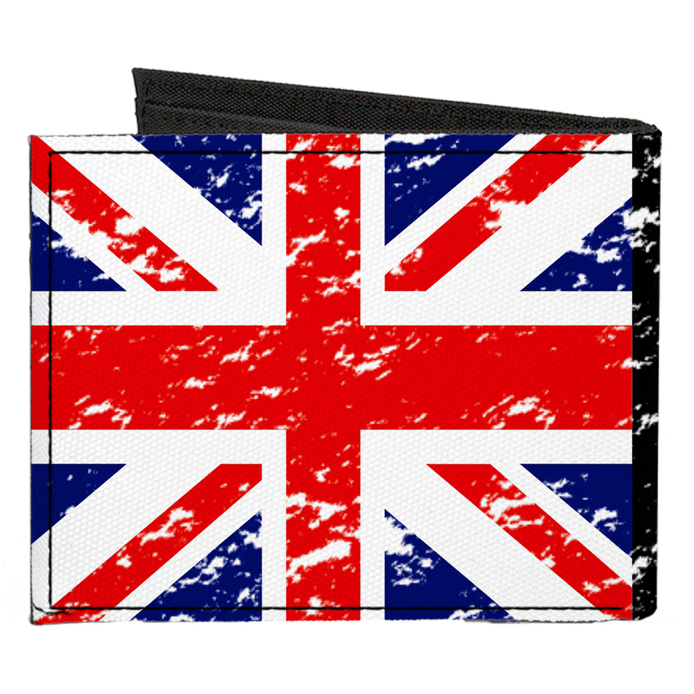 Canvas Bi-Fold Wallet - United Kingdom Flags Weathered Canvas Bi-Fold Wallets Buckle-Down   