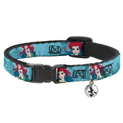 Cat Collar Breakaway - Ariel Poses Coral & Castle Blues Reds Breakaway Cat Collars Disney   