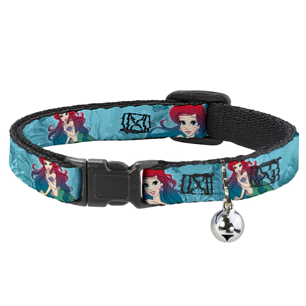 Cat Collar Breakaway - Ariel Poses Coral & Castle Blues Reds Breakaway Cat Collars Disney   