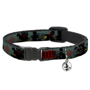 Cat Collar Breakaway - ZOMBIE KILLER Zombie March Green Red Black Breakaway Cat Collars Buckle-Down   