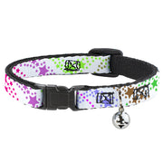 Cat Collar Breakaway - Falling Stars White Multi Color Breakaway Cat Collars Buckle-Down   