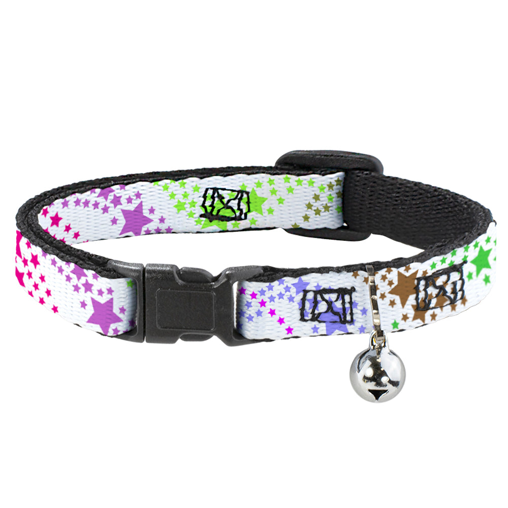 Cat Collar Breakaway - Falling Stars White Multi Color Breakaway Cat Collars Buckle-Down   