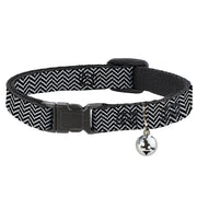 Cat Collar Breakaway - Herringbone Jagged Black White Breakaway Cat Collars Buckle-Down   