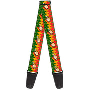 Guitar Strap - Smoking Monkey Repeat Argyle Rasta Guitar Straps Buckle-Down   
