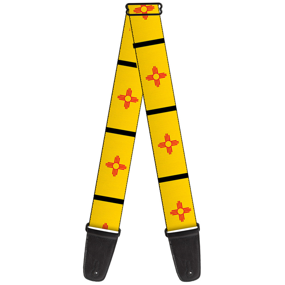 Guitar Strap - New Mexico Flag Black Guitar Straps Buckle-Down   