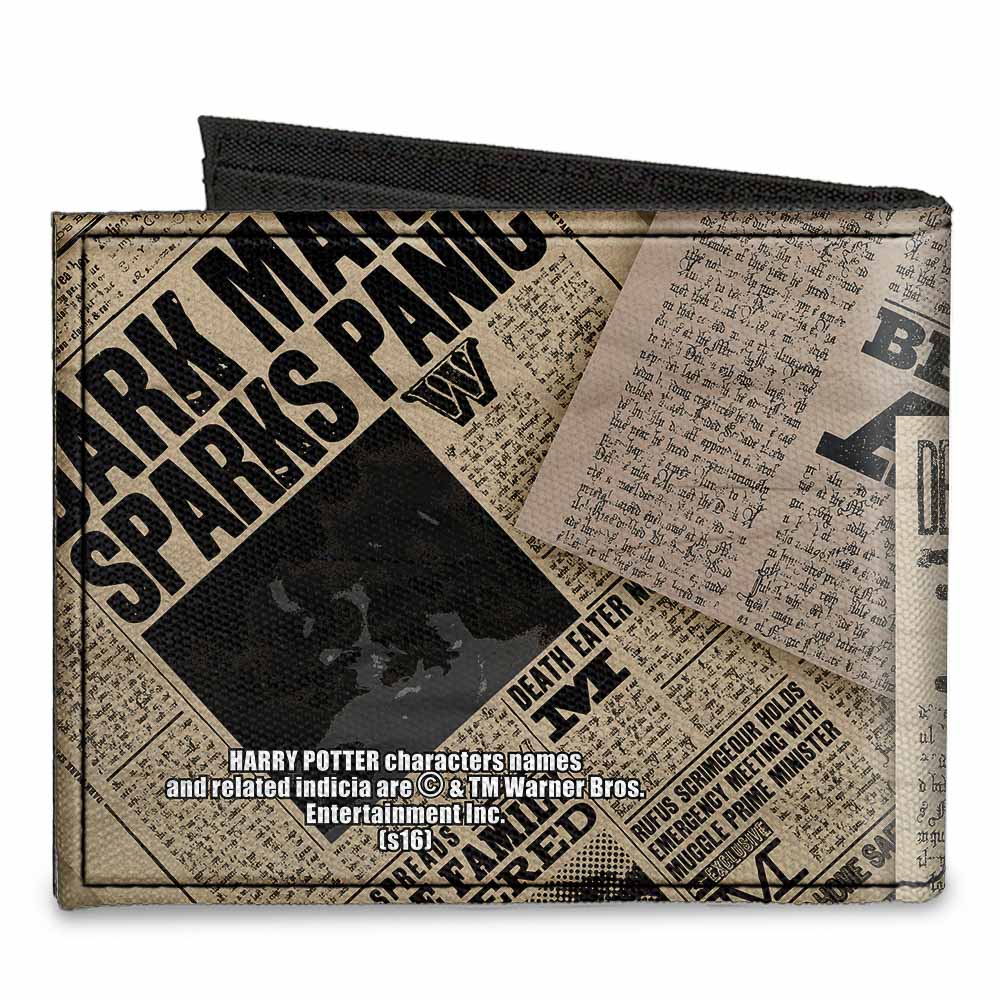 Canvas Bi-Fold Wallet - Harry Potter Newspaper Headlines UNDESIRABLE NO 1 Canvas Bi-Fold Wallets Harry Potter