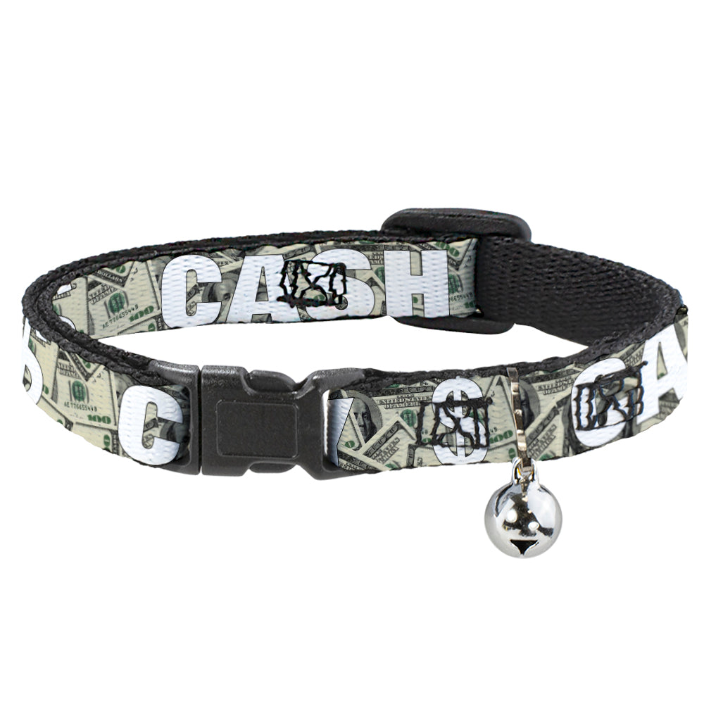 Cat Collar Breakaway - CASH MONEY $ Dollars White Breakaway Cat Collars Buckle-Down   