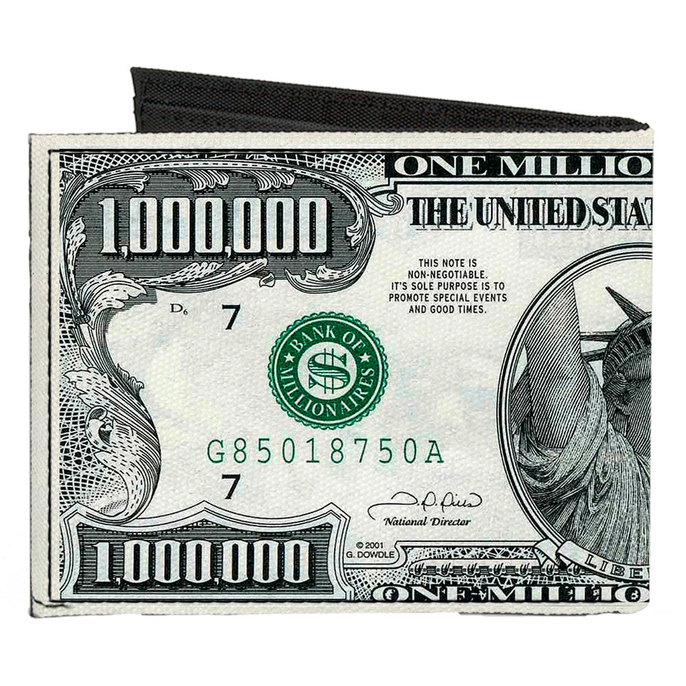 Canvas Bi-Fold Wallet - 1 Million Dollar Bill Canvas Bi-Fold Wallets Buckle-Down   