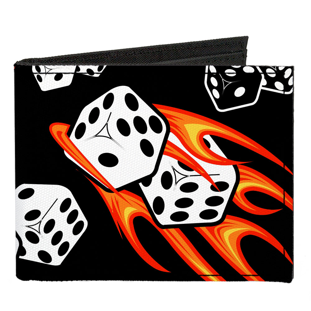 Canvas Bi-Fold Wallet - Flaming Dice Canvas Bi-Fold Wallets Buckle-Down   