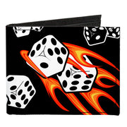 Canvas Bi-Fold Wallet - Flaming Dice Canvas Bi-Fold Wallets Buckle-Down   
