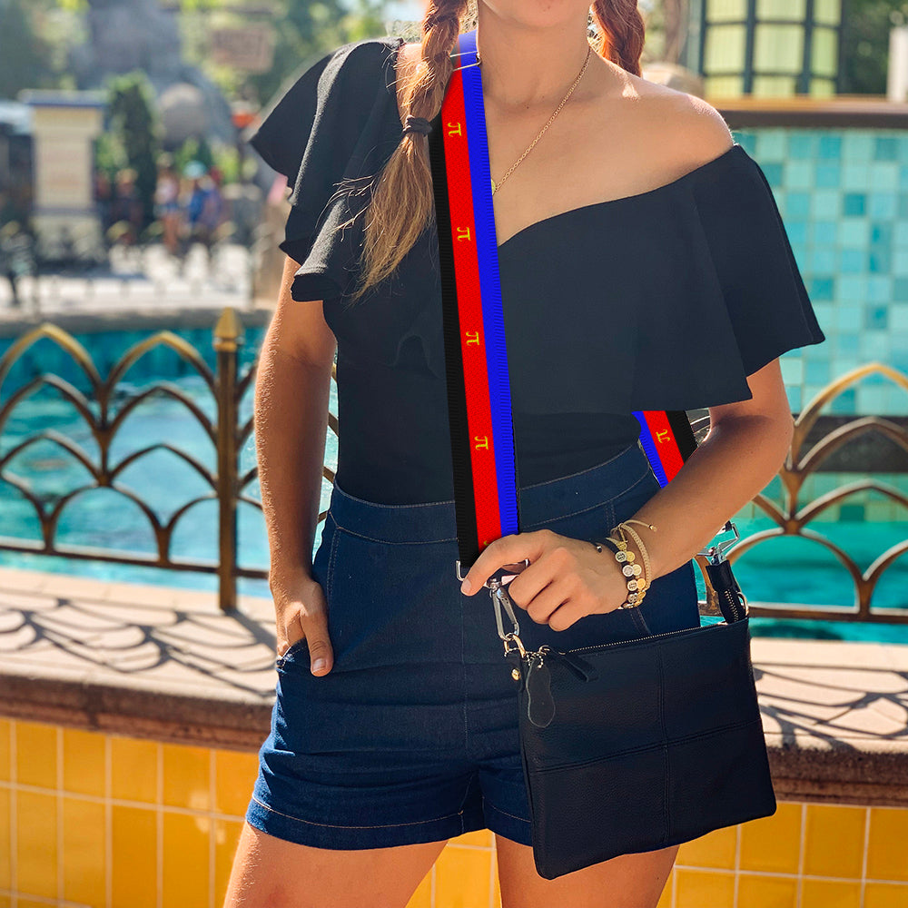 Purse Strap - Flag Polyamorous Pi Symbol Blue Red Black Yellow Purse Straps Buckle-Down   