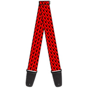 Guitar Strap - Mustache Monogram Black Red Guitar Straps Buckle-Down   