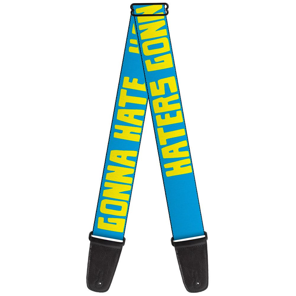 Guitar Strap - HATERS GONNA HATE Turquoise Yellow Guitar Straps Buckle-Down   