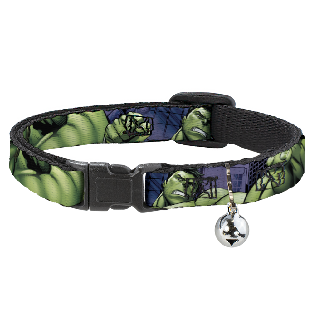 MARVEL AVENGERS Cat Collar Breakaway - Marvel Hulk CLOSE-UP Poses Breakaway Cat Collars Marvel Comics   