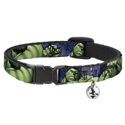 MARVEL AVENGERS Cat Collar Breakaway - Marvel Hulk CLOSE-UP Poses Breakaway Cat Collars Marvel Comics   