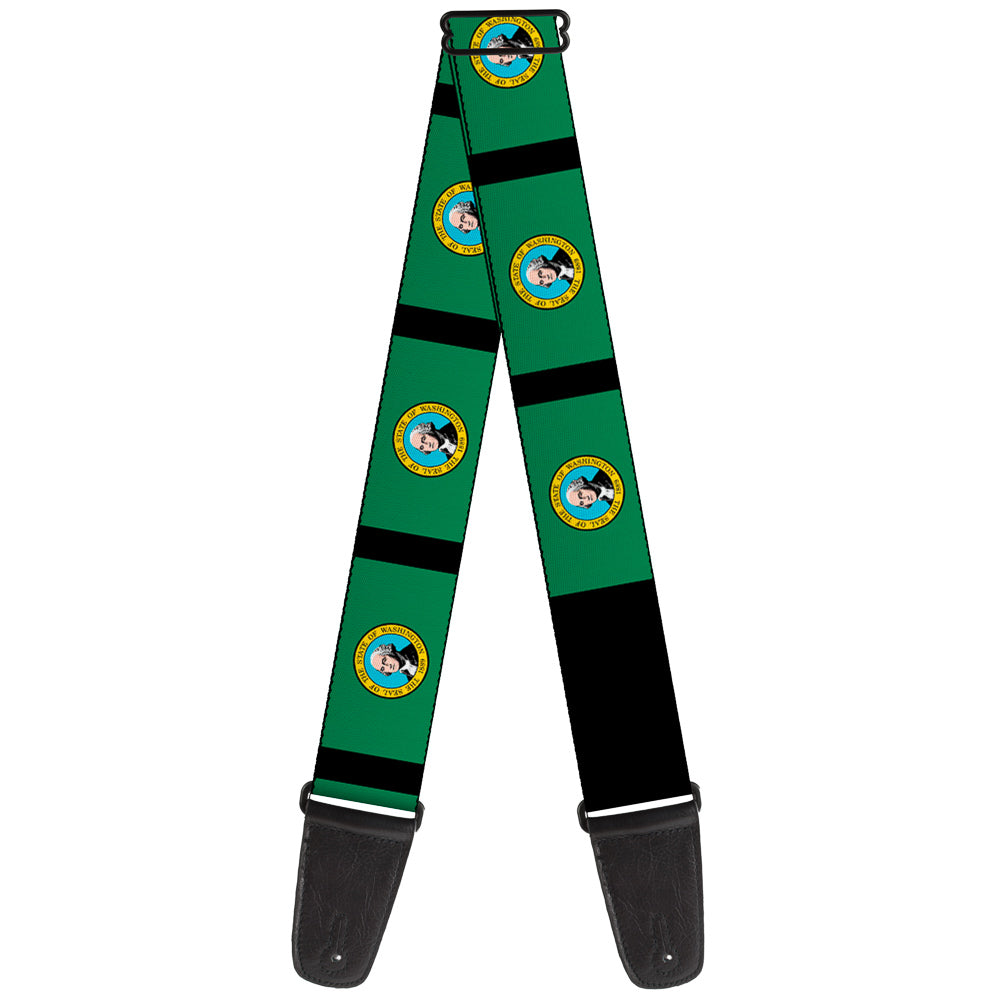 Guitar Strap - Washington Flags Black Guitar Straps Buckle-Down   