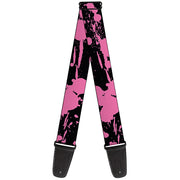 Guitar Strap - Splatter Black Pink Guitar Straps Buckle-Down   