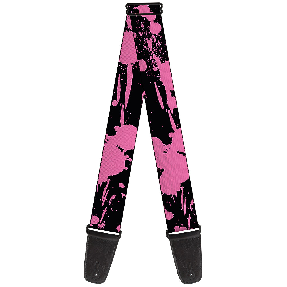 Guitar Strap - Splatter Black Pink Guitar Straps Buckle-Down   