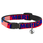 Cat Collar Breakaway - 'MERICA US Flag Red Blue White Breakaway Cat Collars Buckle-Down   