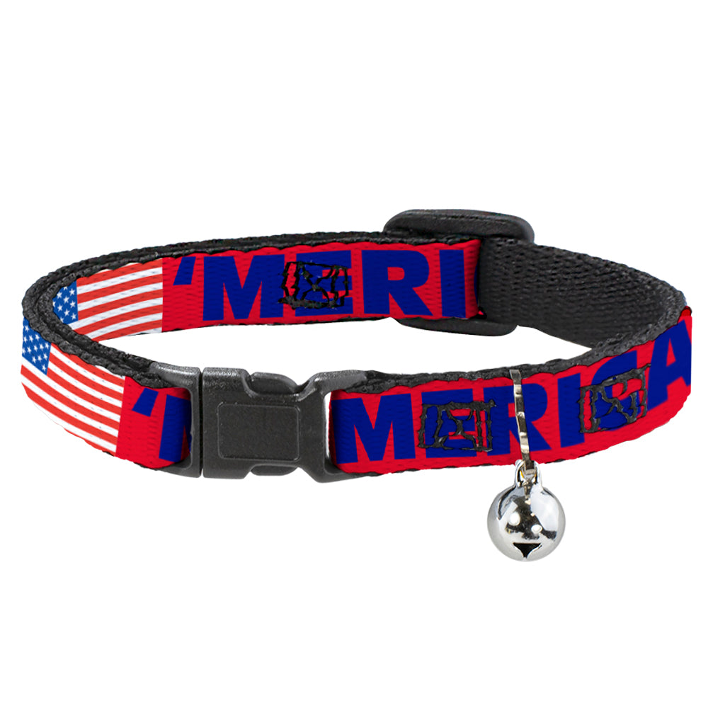Cat Collar Breakaway - 'MERICA US Flag Red Blue White Breakaway Cat Collars Buckle-Down   