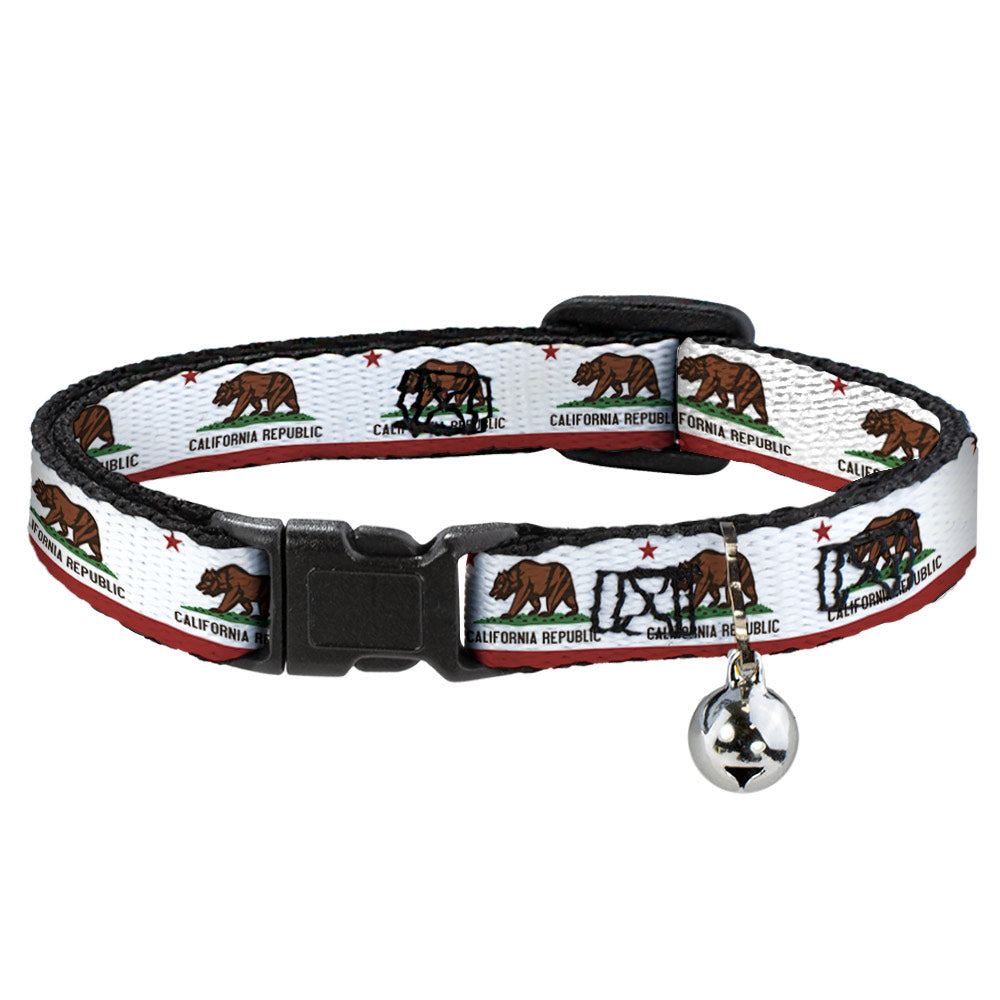Cat Collar Breakaway - California State Flag White Breakaway Cat Collars Buckle-Down   
