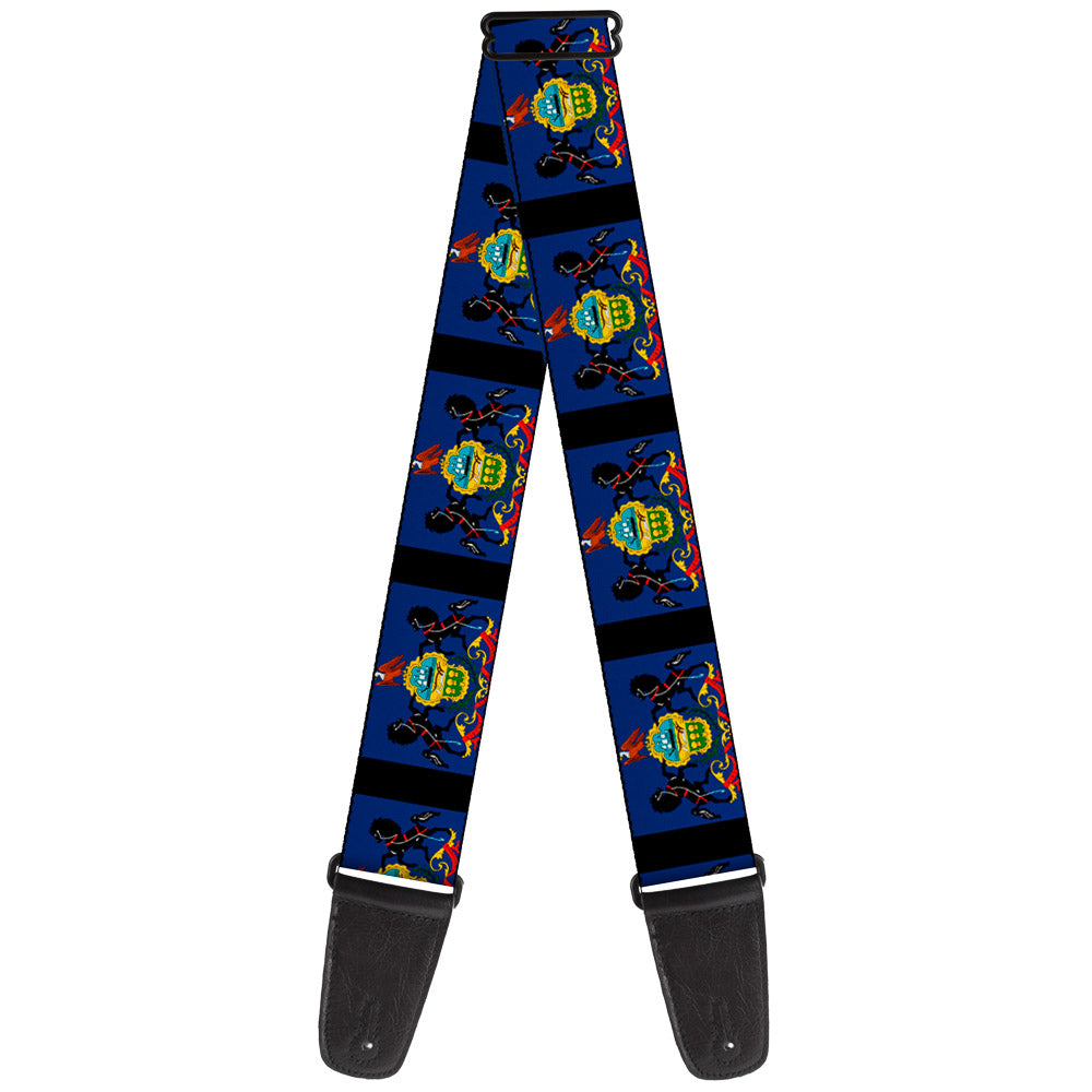 Guitar Strap - Pennsylvania Flags Black Guitar Straps Buckle-Down   