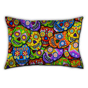 Pillowcase - STANDARD - Colorful Calaveras Stacked Multi Color Pillow Cases Thaneeya McArdle   