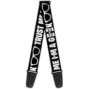 Guitar Strap - I'M A GEEK Glasses Black White Guitar Straps Buckle-Down   