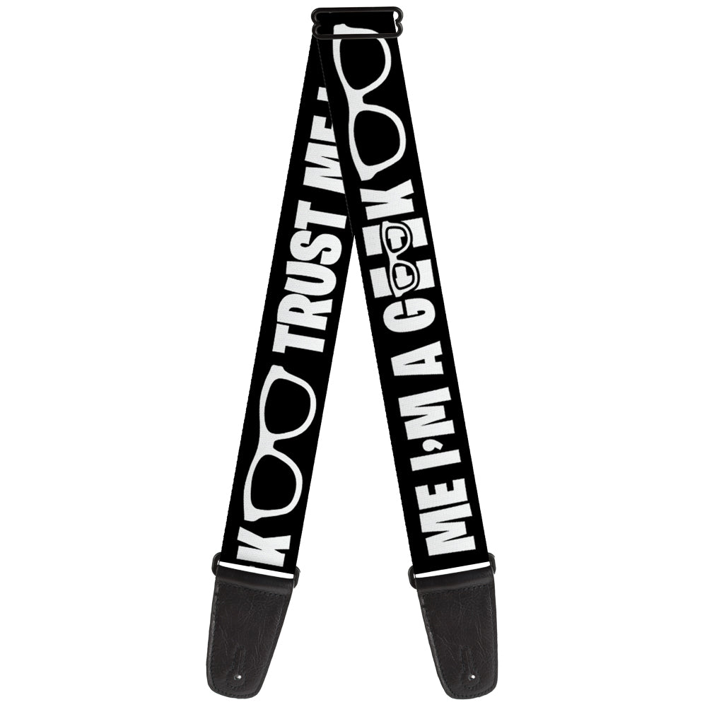 Guitar Strap - I'M A GEEK Glasses Black White Guitar Straps Buckle-Down   