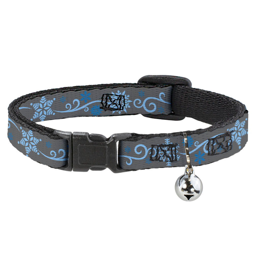 Cat Collar Breakaway - Holiday Snowflakes Gray Blue Breakaway Cat Collars Buckle-Down   