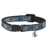 Cat Collar Breakaway - Holiday Snowflakes Gray Blue Breakaway Cat Collars Buckle-Down   