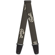 Guitar Strap - CHEVROLET Heritage Script Stripe Charcoal Tan Guitar Straps GM General Motors   