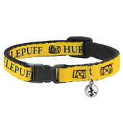 Cat Collar Breakaway with Bell - Harry Potter HUFFLEPUFF & Crest Yellow/Black Breakaway Cat Collars Harry Potter