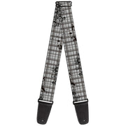 Guitar Strap - Plaid Curls Gray Guitar Straps Buckle-Down   