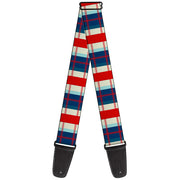 Guitar Strap - Tartan Plaid Khaki Blues Red Guitar Straps Buckle-Down   